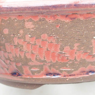 Keramik Bonsai Schüssel 18 x 18 x 5,5 cm, burgunder Farbe - 2