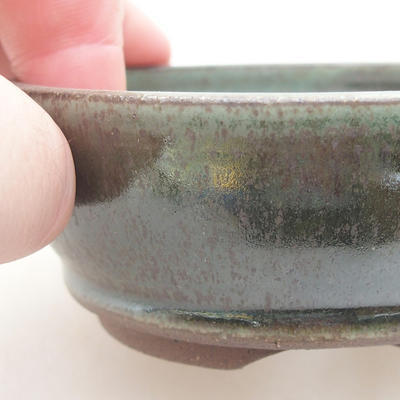 Keramische Bonsai-Schale 9 x 9 x 3,5 cm, Farbe grün - 2