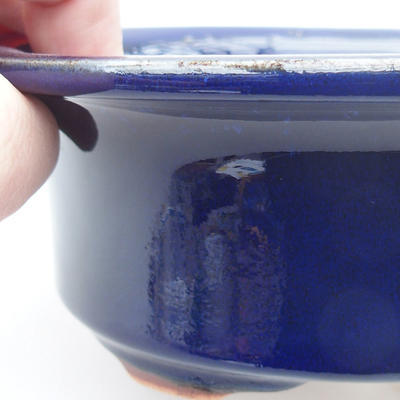 Keramik Bonsaischale 19 x 15,5 x 6 cm, Farbe blau - 2