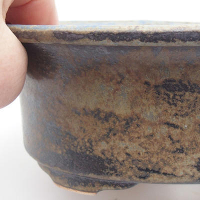 Keramik-Bonsaischale 19 x 15,5 x 6 cm, blaugraue Farbe - 2