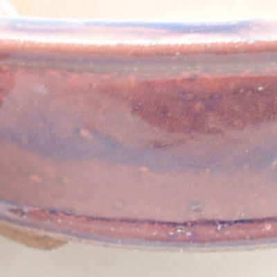Keramik Bonsai Schüssel 14 x 14 x 4 cm, burgunder Farbe - 2