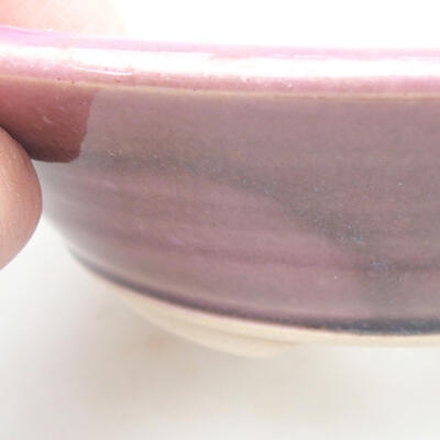 Keramische Bonsai-Schale 14,5 x 14,5 x 4 cm, burgunderrote Farbe - 2