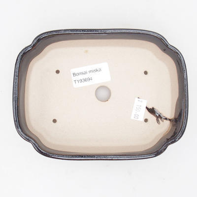 Keramik-Bonsaischale 15,5 x 11,5 x 4,5 cm, schwarzblaue Farbe - 2