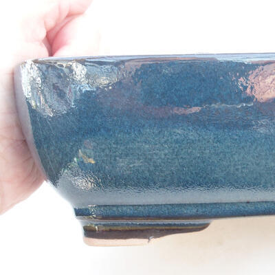 Keramische Bonsai-Schale 21 x 16 x 7 cm, Farbe blau - 2