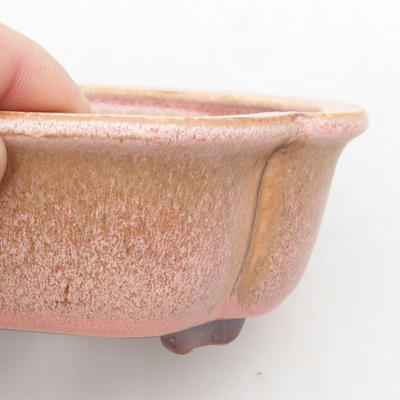 Keramik Bonsai Schüssel 13 x 10 x 5 cm, Farbe rosa - 2