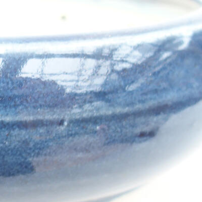 Keramische Bonsai-Schale 13 x 13 x 5 cm, Farbe blau - 2