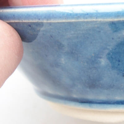 Keramische Bonsai-Schale 15 x 15 x 4,5 cm, Farbe blau - 2