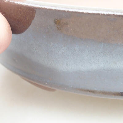Keramische Bonsai-Schale 18,5 x 18,5 x 4,5 cm, Metallfarbe - 2