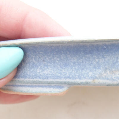 Bonsaischale aus Keramik 12,5 x 10,5 x 2 cm, Farbe Blau - 2