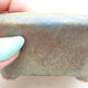 Bonsaischale aus Keramik 13 x 13 x 4 cm, Farbe braun-blau - 2/3