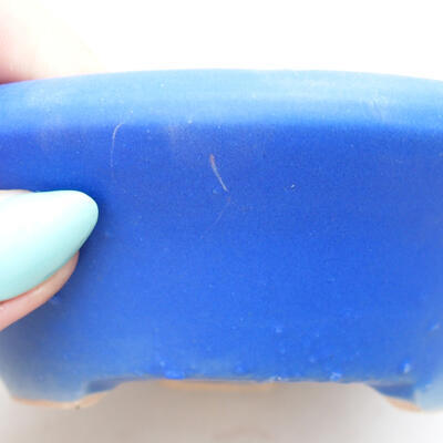 Bonsaischale aus Keramik 13 x 13 x 4 cm, Farbe blau - 2