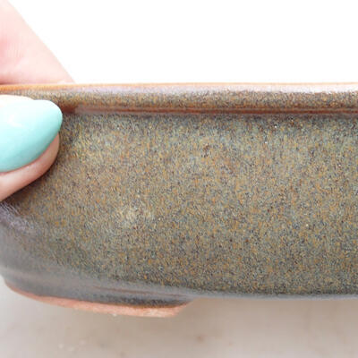 Bonsaischale aus Keramik 18,5 x 14,5 x 5 cm, Farbe braun - 2