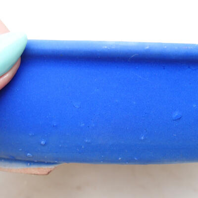 Bonsaischale aus Keramik 18,5 x 14,5 x 5 cm, Farbe blau - 2