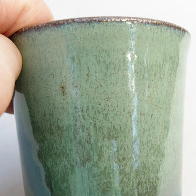 Bonsaischale aus Keramik 7,5 x 7,5 x 7 cm, Farbe grün - 2