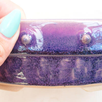 Bonsaischale aus Keramik 20,5 x 20,5 x 6 cm, Farbe lila - 2