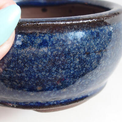 Bonsaischale aus Keramik 9,5 x 9,5 x 4,5 cm, Farbe blau - 2