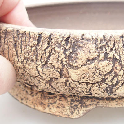 Keramische Bonsai-Schale 19,5 x 19,5 x 5,5 cm, graue Farbe - 2