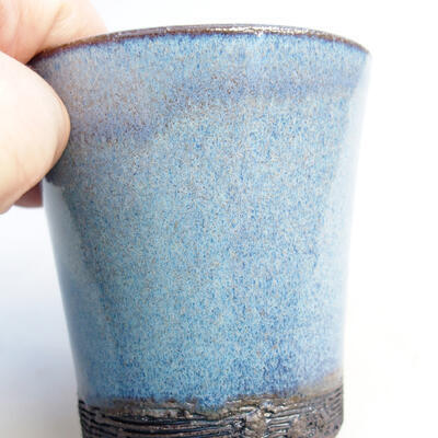 Bonsaischale aus Keramik 7,5 x 7,5 x 8 cm, Farbe blau - 2