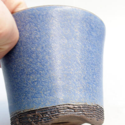 Bonsaischale aus Keramik 7,5 x 7,5 x 6,5 cm, Farbe blau - 2