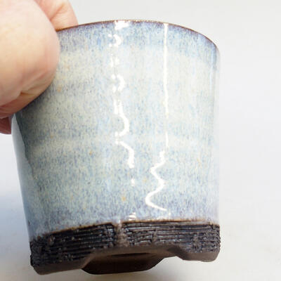 Bonsaischale aus Keramik 8 x 8 x 7 cm, Farbe blau - 2
