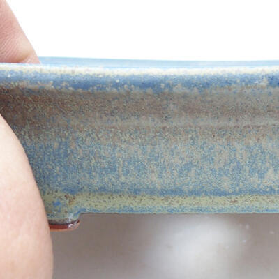 Bonsaischale aus Keramik 13 x 10 x 4 cm, Farbe blau-braun - 2