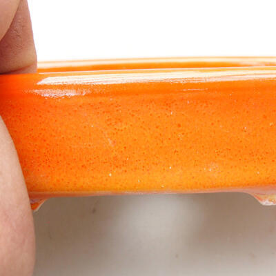Bonsaischale aus Keramik 12,5 x 9,5 x 3,5 cm, Farbe orange - 2
