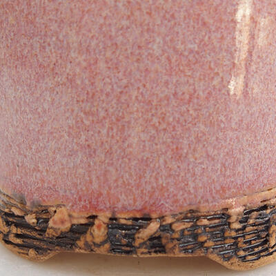 Keramik-Bonsaischale 8,5 x 8,5 x 9,5 cm, Farbe bräunlich-rosa - 2