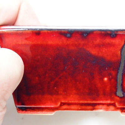Bonsaischale aus Keramik 12 x 9,5 x 6 cm, Farbe rot - 2