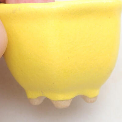 Mini Bonsai Schüssel 3,5 x 3,5 x 3 cm, Farbe gelb - 2