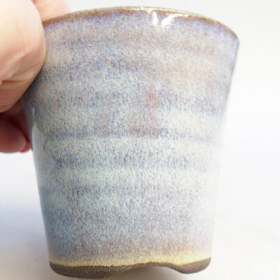 Bonsaischale aus Keramik 8 x 8 x 8 cm, Farbe blau - 2