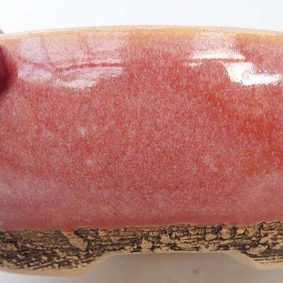 Keramik-Bonsaischale 16,5 x 16,5 x 5 cm, Farbe rosa - 2