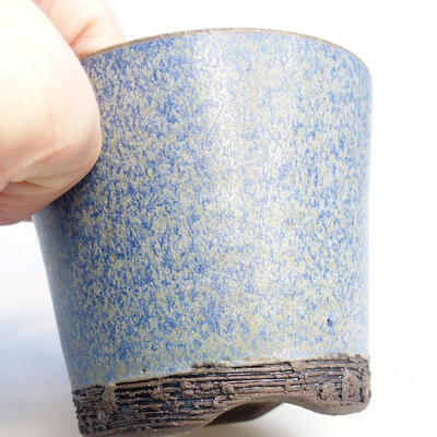 Bonsaischale aus Keramik 7,5 x 7,5 x 6,5 cm, Farbe blau - 2