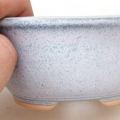 Bonsaischale aus Keramik 12 x 10 x 5,5 cm, Farbe blau-weiß - 2
