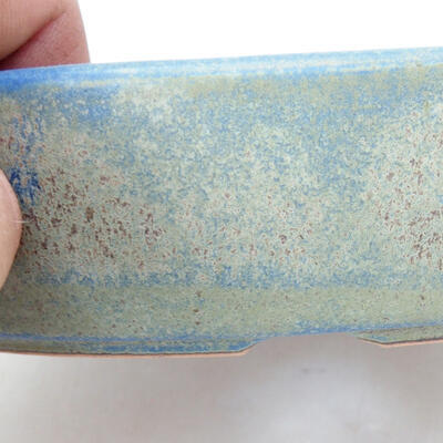 Bonsaischale aus Keramik 16 x 11,5 x 4 cm, Farbe blau-grün - 2