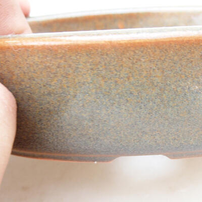 Bonsaischale aus Keramik 14,5 x 9,5 x 4 cm, Farbe braun - 2