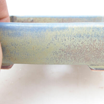 Bonsaischale aus Keramik 14 x 10,5 x 4 cm, Farbe blaugrün - 2