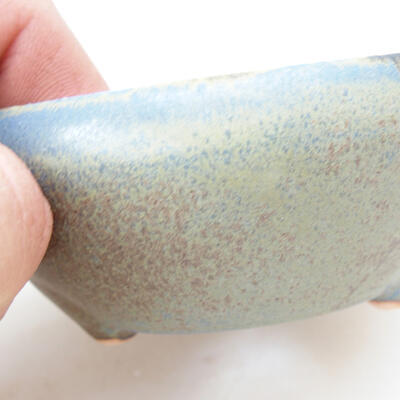 Bonsaischale aus Keramik 11 x 11 x 4,5 cm, Farbe grün-blau - 2