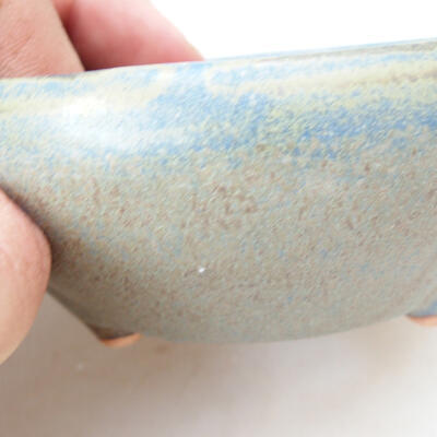 Bonsaischale aus Keramik 11 x 11 x 4,5 cm, Farbe grün-blau - 2