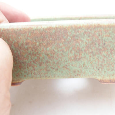 Bonsaischale aus Keramik 12 x 9 x 4 cm, Farbe grün-braun - 2