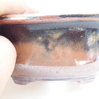 Bonsaischale aus Keramik 11,5 x 9 x 5,5 cm, braun-schwarze Farbe - 2