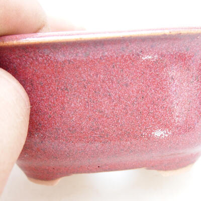 Bonsaischale aus Keramik 11,5 x 9 x 5,5 cm, Farbe Burgund - 2