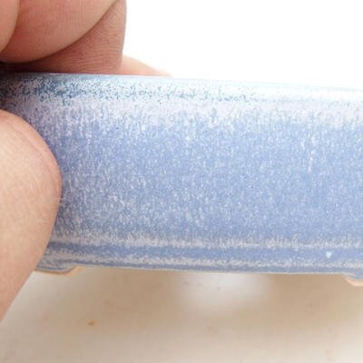 Bonsaischale aus Keramik 13 x 8 x 4 cm, Farbe weiß-blau - 2