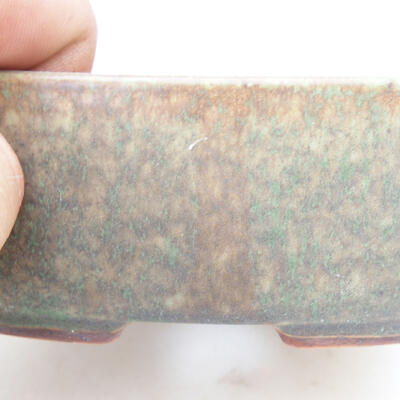 Bonsaischale aus Keramik 12 x 9,5 x 5 cm, Farbe grün-braun - 2