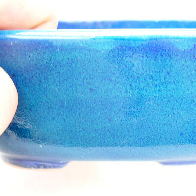 Bonsaischale aus Keramik 12 x 9,5 x 5 cm, Farbe blau - 2