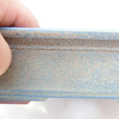 Bonsaischale aus Keramik 16 x 11,5 x 5,5 cm, grün-blaue Farbe - 2