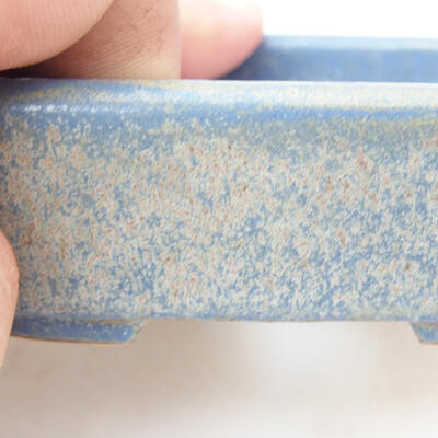 Bonsaischale aus Keramik 9,5 x 8 x 3,5 cm, Farbe blau-grün - 2
