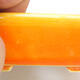 Bonsaischale aus Keramik 9,5 x 8 x 3,5 cm, Farbe orange-gelb - 2/3