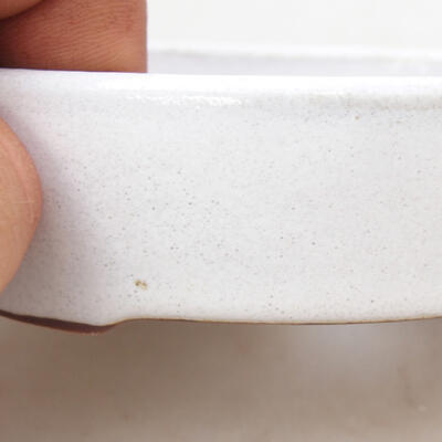 Bonsaischale aus Keramik 13 x 10 x 3,5 cm, Farbe weiß - 2