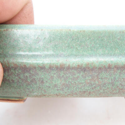 Bonsaischale aus Keramik 13,5 x 11,5 x 4,5 cm, Farbe grün-braun - 2