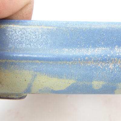 Bonsaischale aus Keramik 13,5 x 11,5 x 4,5 cm, grün-blaue Farbe - 2